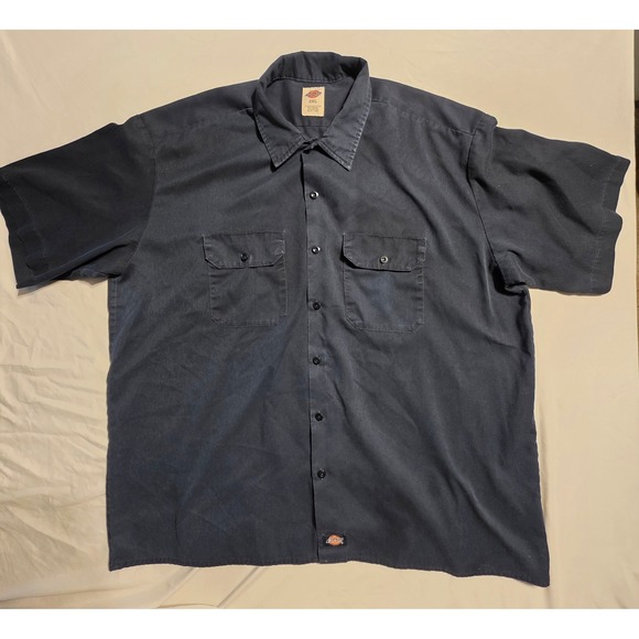 Dickies Other - Dickies Men's 2XL Navy Short Sleeve Work Shirt Button Front Uniform 1574